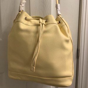 Yellow Leather Bucket Bag NWOT